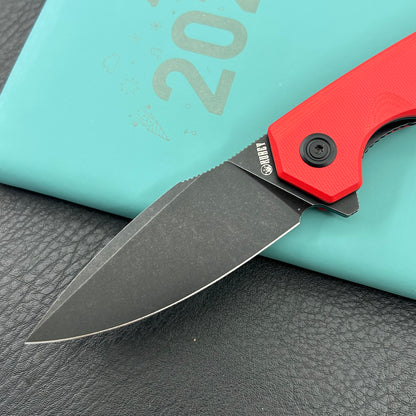 KU knife KU901X Calyce Flipper Linerlock Black Red  Folding Knife