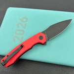 KU knife KU901X Calyce Flipper Linerlock Black Red  Folding Knife
