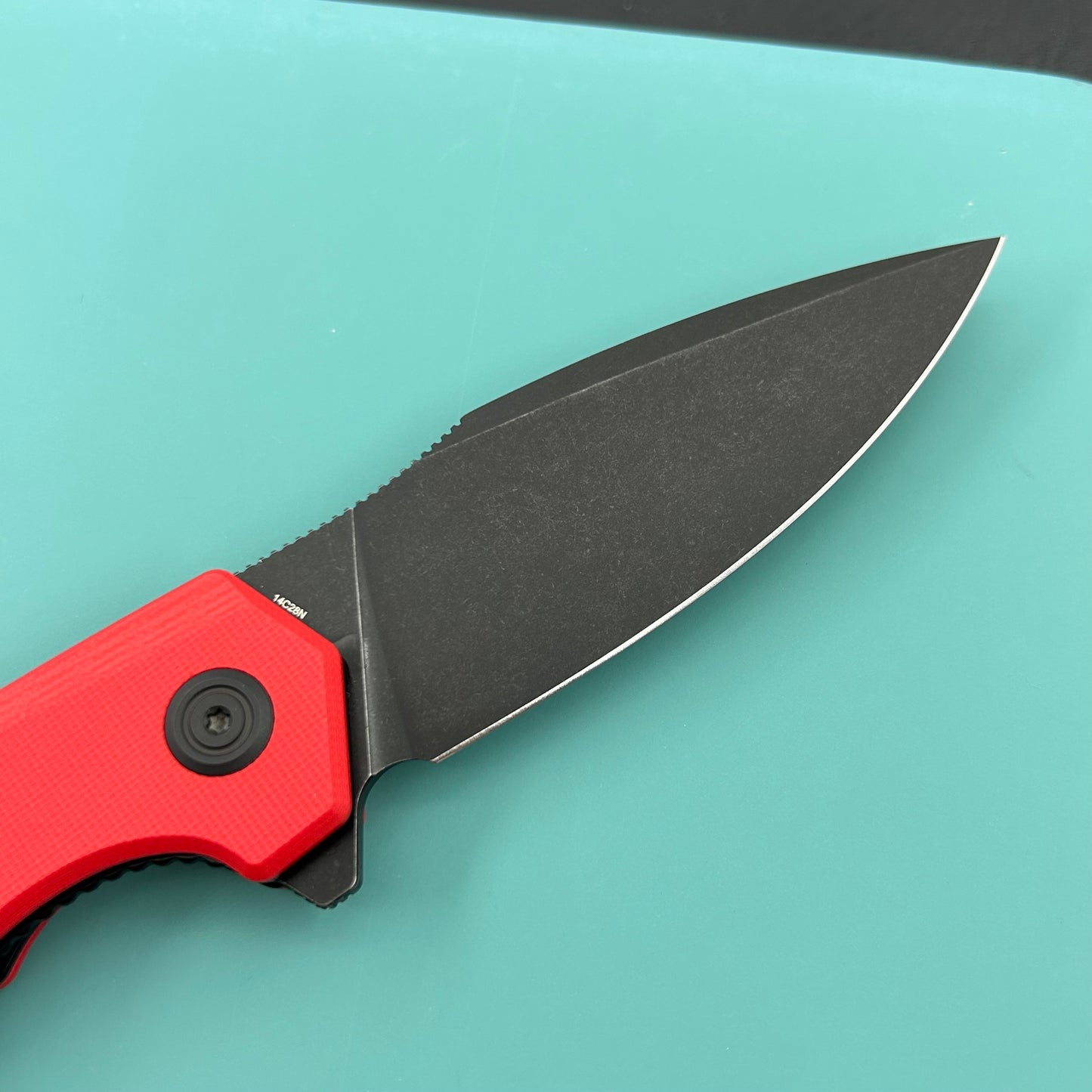 KU knife KU901X Calyce Flipper Linerlock Black Red  Folding Knife
