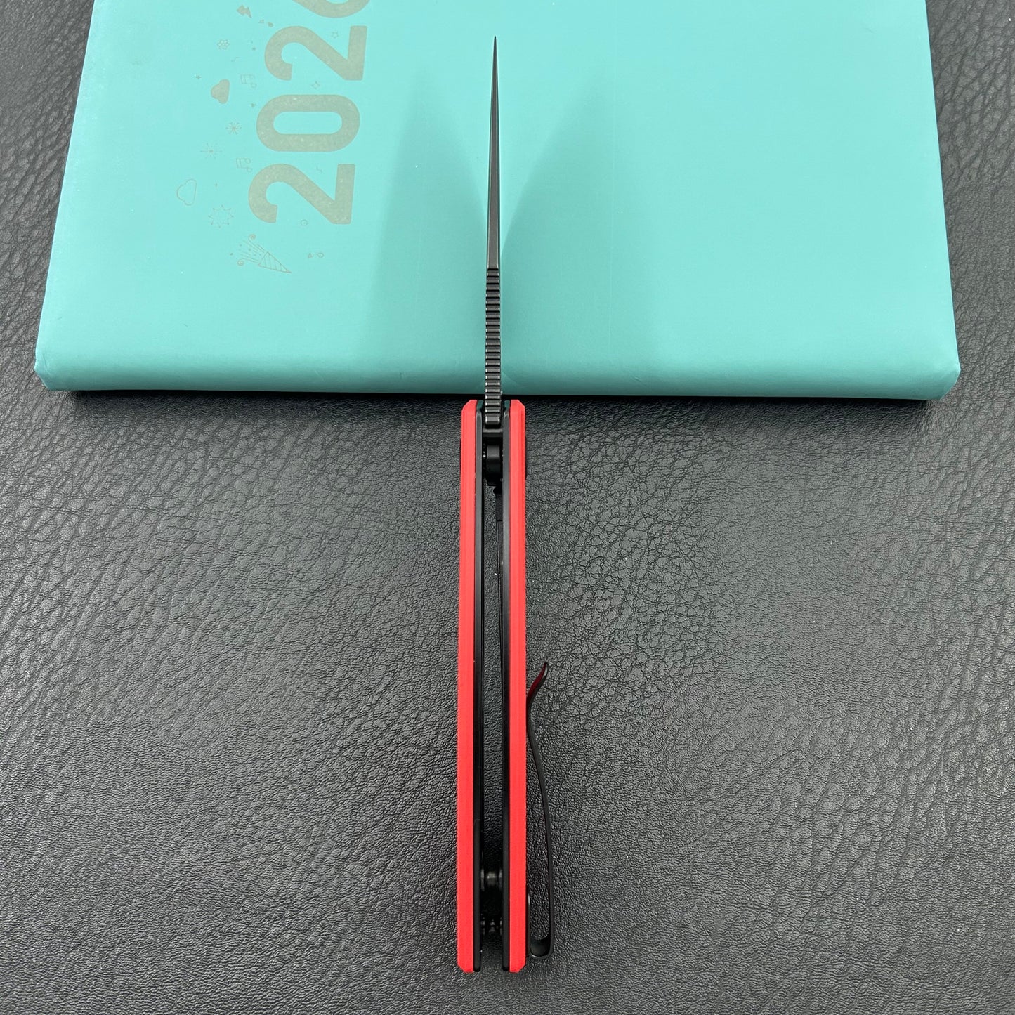 KU knife KU901X Calyce Flipper Linerlock Black Red  Folding Knife
