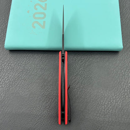KU knife KU901X Calyce Flipper Linerlock Black Red  Folding Knife
