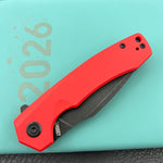 KU knife KU901X Calyce Flipper Linerlock Black Red  Folding Knife