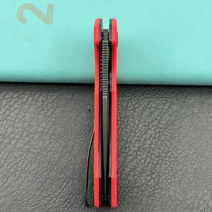 KU knife KU901X Calyce Flipper Linerlock Black Red  Folding Knife