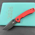 KU knife KU901S Calyce Thumbstud Linerlock Black Red Folding Knife