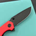 KU knife KU901S Calyce Thumbstud Linerlock Black Red Folding Knife