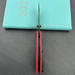 KU knife KU901S Calyce Thumbstud Linerlock Black Red Folding Knife