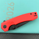 KU knife KU901S Calyce Thumbstud Linerlock Black Red Folding Knife