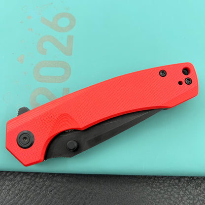 KU knife KU901S Calyce Thumbstud Linerlock Black Red Folding Knife