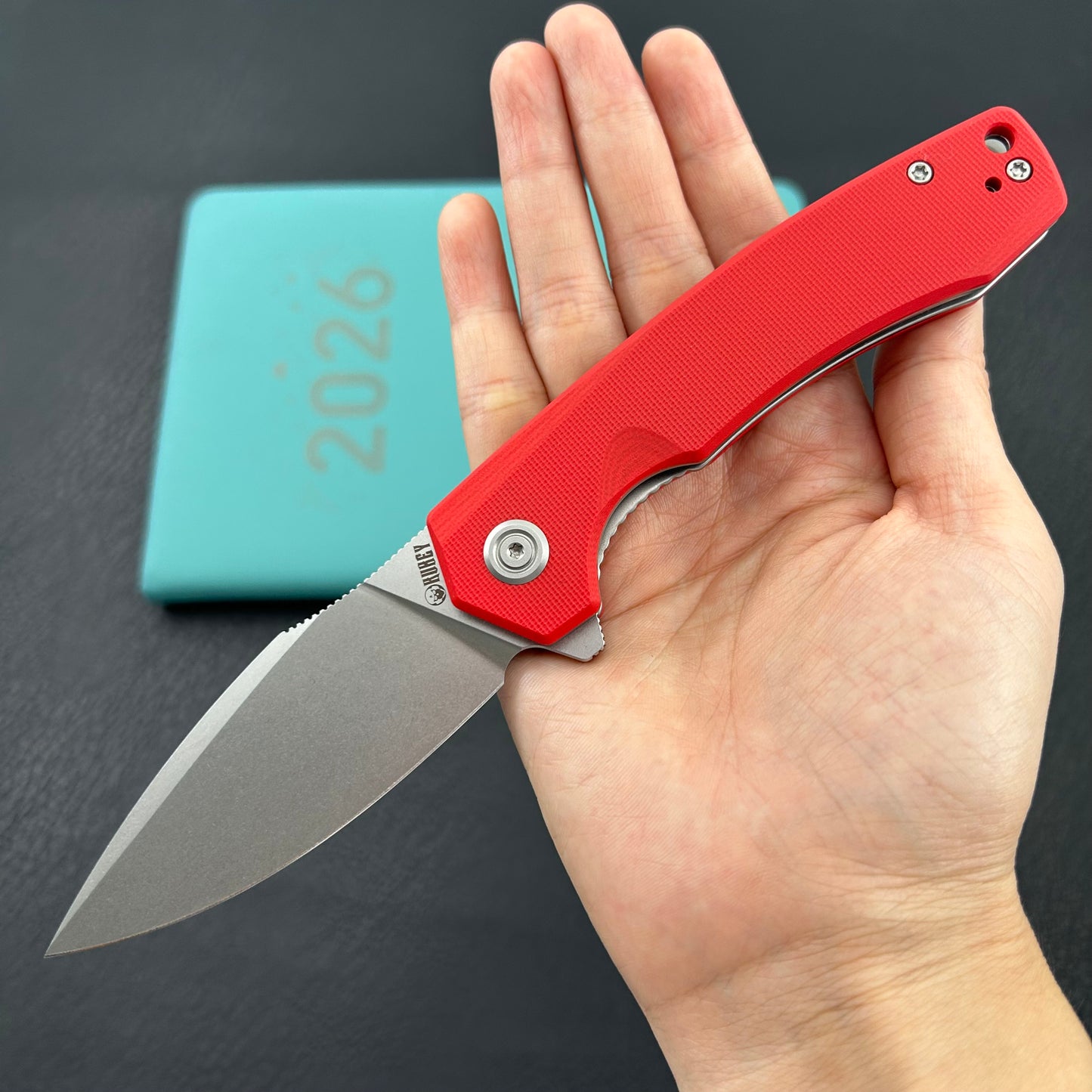 KU knife KU901V Calyce Flipper Linerlock Red  Folding Knife
