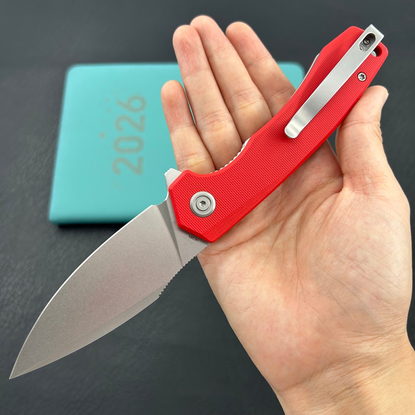 KU knife KU901V Calyce Flipper Linerlock Red  Folding Knife