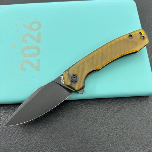 KU knife KU901Z Calyce Flipper Linerlock Black Ultem  Folding Knife