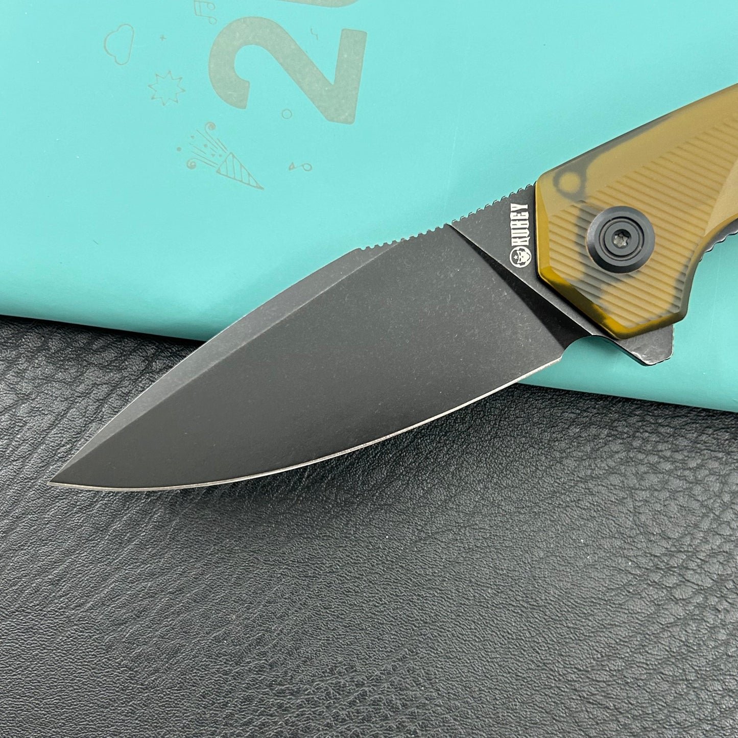 KU knife KU901Z Calyce Flipper Linerlock Black Ultem  Folding Knife