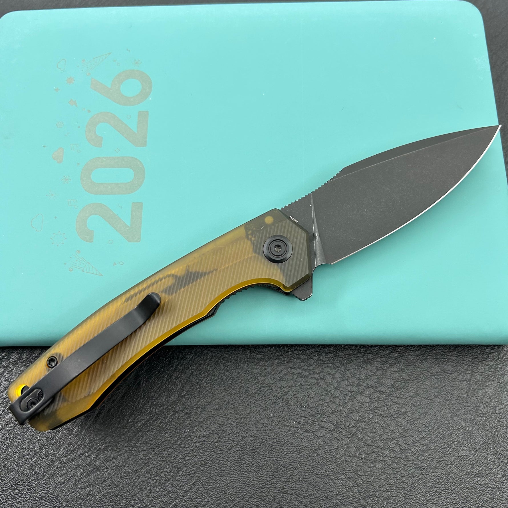 KU knife KU901Z Calyce Flipper Linerlock Black Ultem  Folding Knife