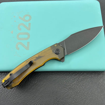 KU knife KU901Z Calyce Flipper Linerlock Black Ultem  Folding Knife