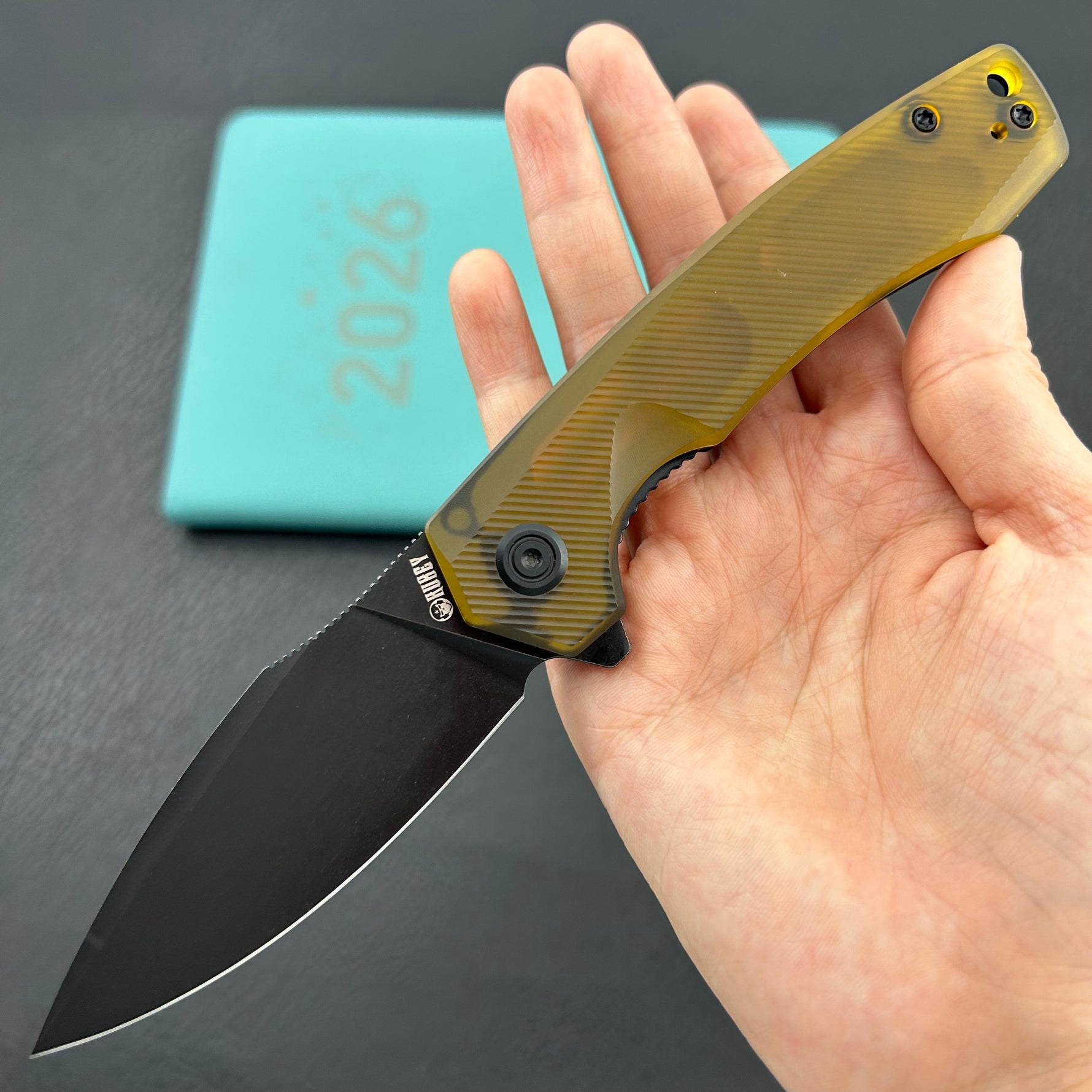 KU knife KU901Z Calyce Flipper Linerlock Black Ultem  Folding Knife