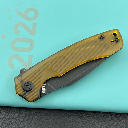 KU knife KU901Z Calyce Flipper Linerlock Black Ultem  Folding Knife