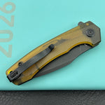 KU knife KU901Z Calyce Flipper Linerlock Black Ultem  Folding Knife