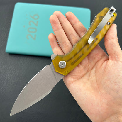 KU knife KU901W Calyce Flipper Linerlock Ultem  Folding Knife