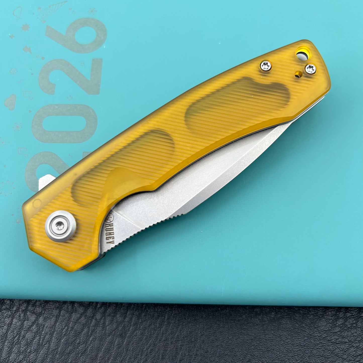 KU knife KU901W Calyce Flipper Linerlock Ultem  Folding Knife