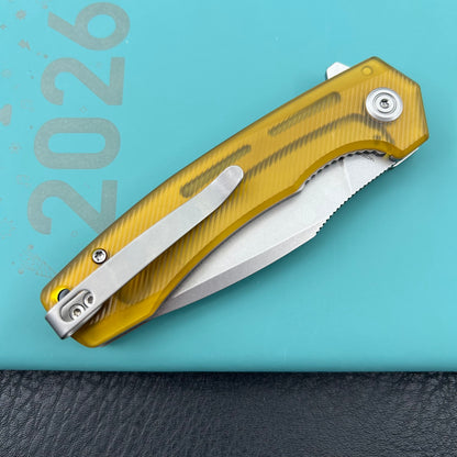 KU knife KU901W Calyce Flipper Linerlock Ultem  Folding Knife