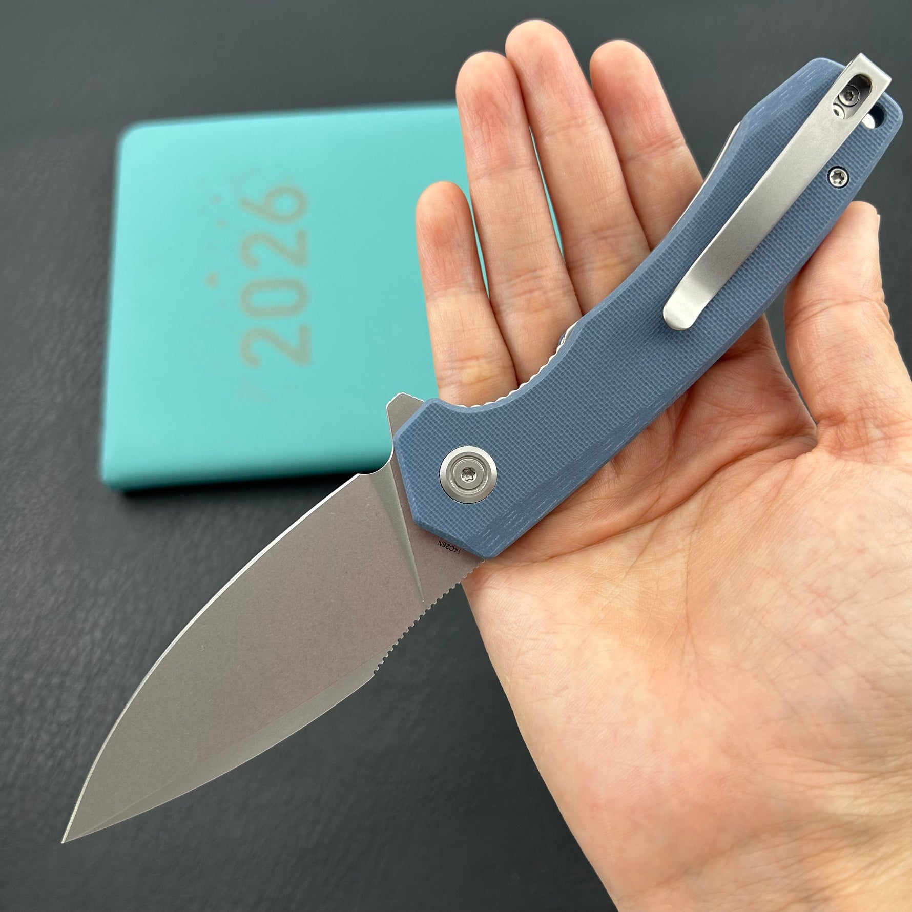 KU knife KU901U Calyce Flipper Linerlock Denim  Folding Knife