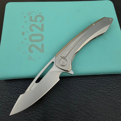 KB KNIVES KB352A Merced Pocket Folding Knife Gray Titanium Handle 3.46'' Beadblast M390