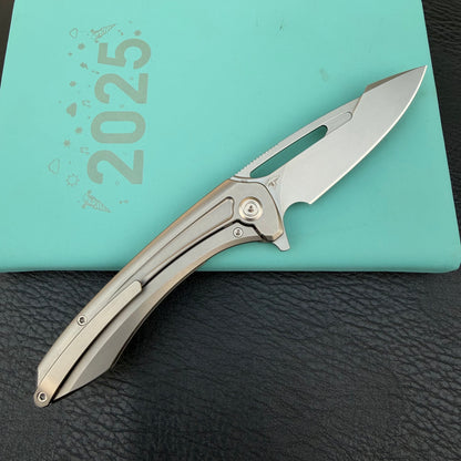 KB KNIVES KB352A Merced Pocket Folding Knife Gray Titanium Handle 3.46'' Beadblast M390