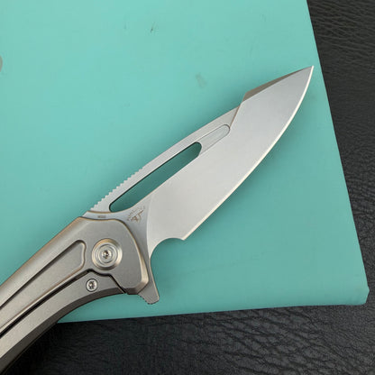 KB KNIVES KB352A Merced Pocket Folding Knife Gray Titanium Handle 3.46'' Beadblast M390
