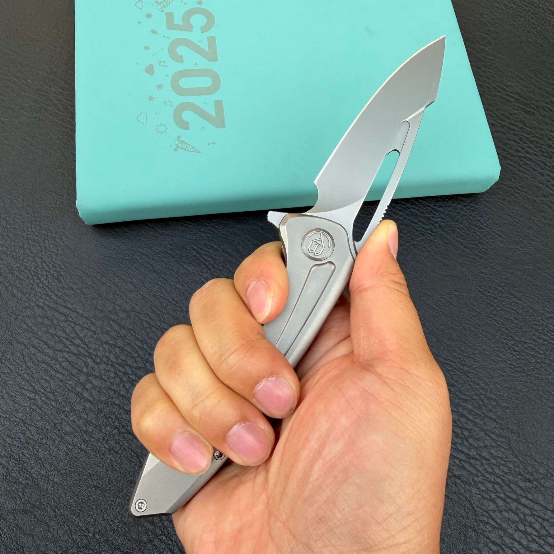 KB KNIVES KB352A Merced Pocket Folding Knife Gray Titanium Handle 3.46'' Beadblast M390