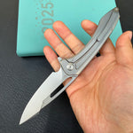 KB KNIVES KB352A Merced Pocket Folding Knife Gray Titanium Handle 3.46'' Beadblast M390