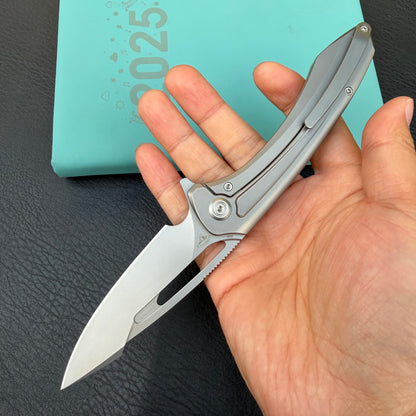 KB KNIVES KB352A Merced Pocket Folding Knife Gray Titanium Handle 3.46'' Beadblast M390