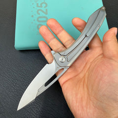 KB KNIVES KB352A Merced Pocket Folding Knife Gray Titanium Handle 3.46'' Beadblast M390