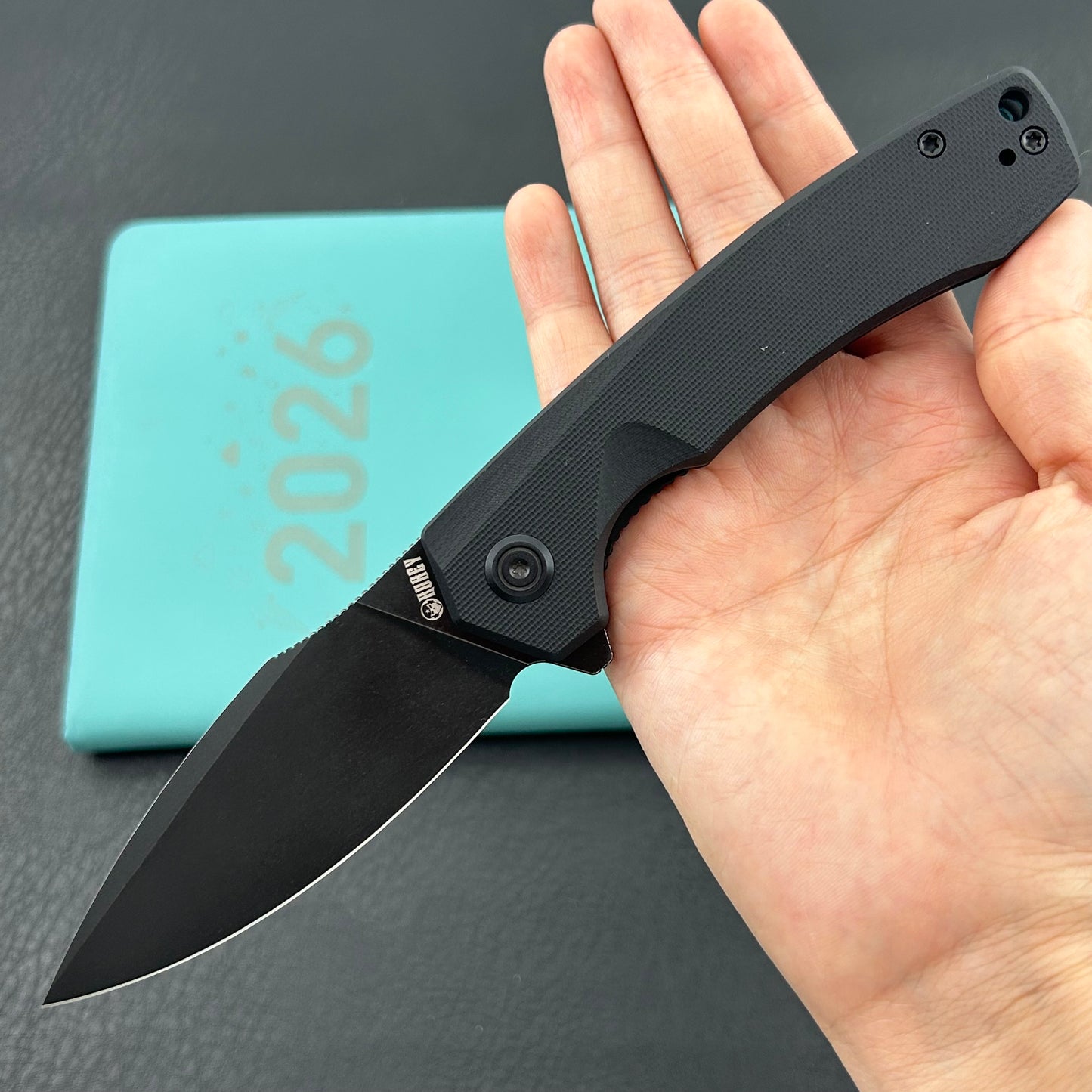 KU knife KU901Y Calyce Flipper Linerlock Blackout  Folding Knife