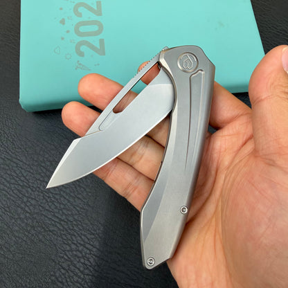 KB KNIVES KB352A Merced Pocket Folding Knife Gray Titanium Handle 3.46'' Beadblast M390