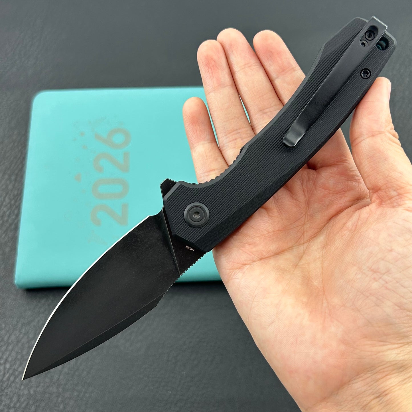 KU knife KU901Y Calyce Flipper Linerlock Blackout  Folding Knife