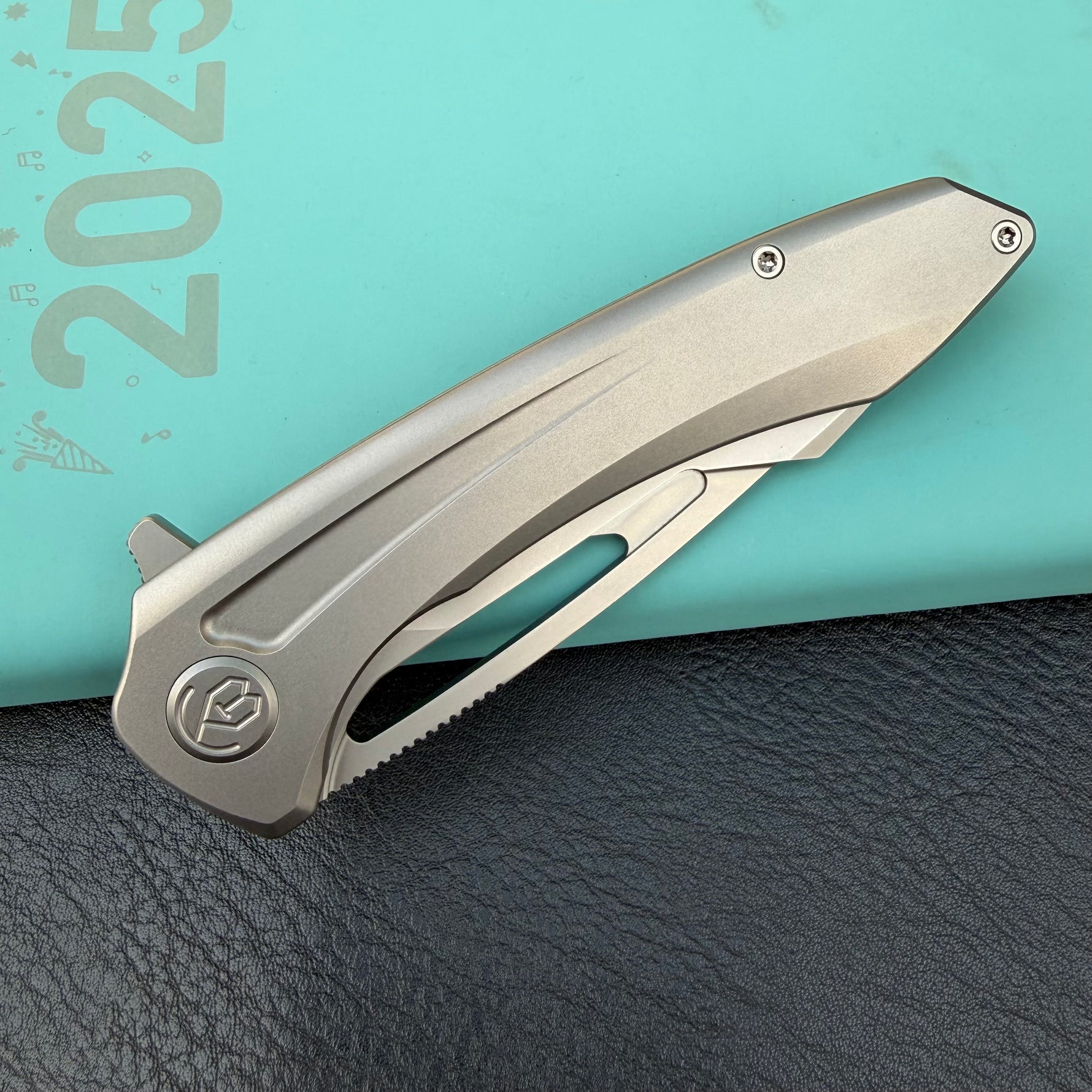 KB KNIVES KB352A Merced Pocket Folding Knife Gray Titanium Handle 3.46'' Beadblast M390