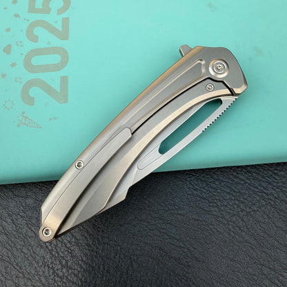 KB KNIVES KB352A Merced Pocket Folding Knife Gray Titanium Handle 3.46'' Beadblast M390