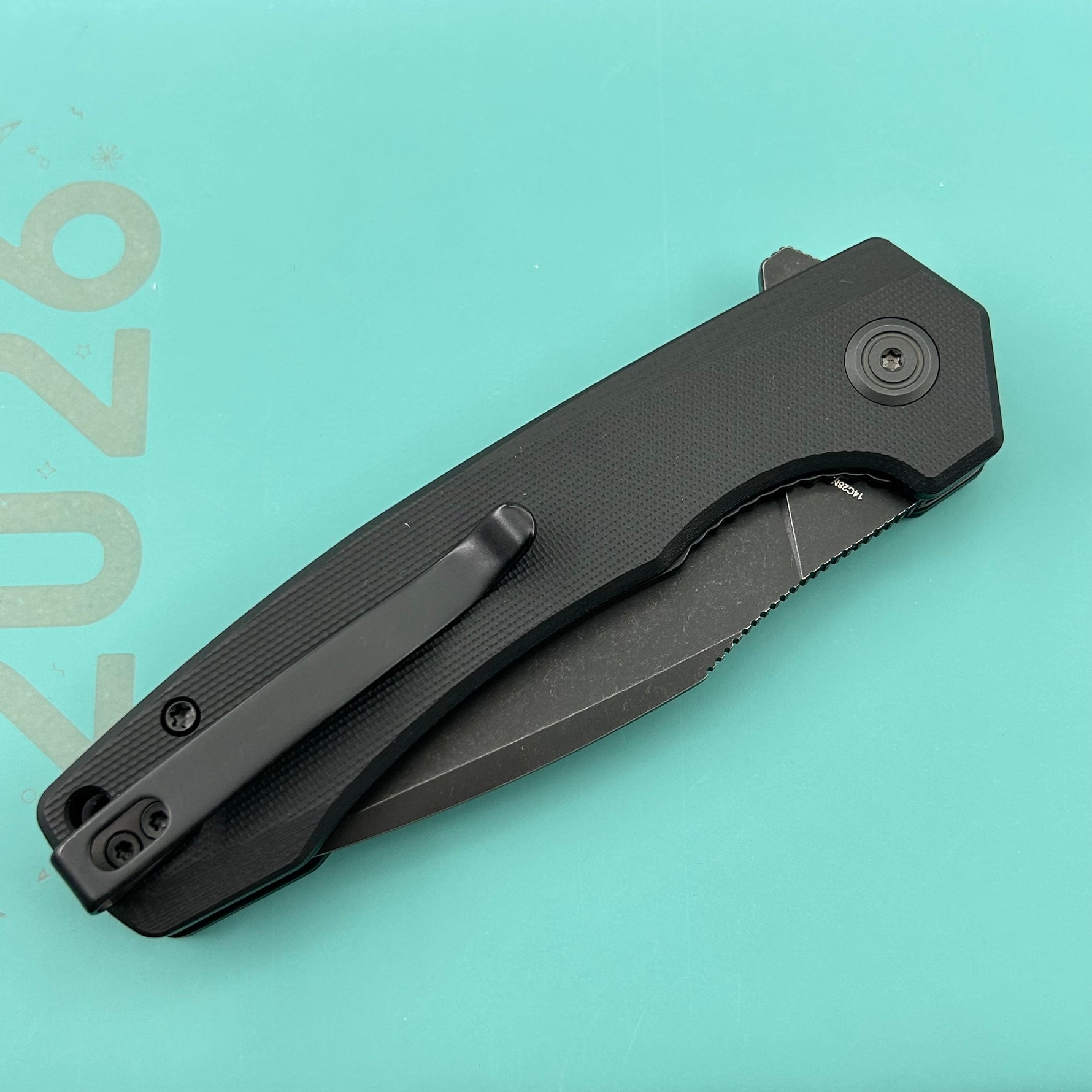 KU knife KU901Y Calyce Flipper Linerlock Blackout  Folding Knife
