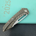 KB KNIVES KB352B Merced  Pocket Folding Knife Flame Ano Titanium Handle 3.46'' Beadblast M390