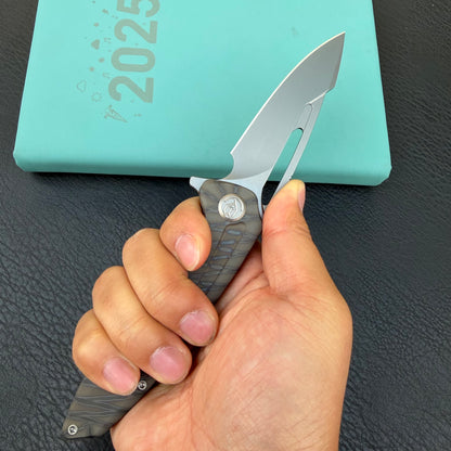 KB KNIVES KB352B Merced  Pocket Folding Knife Flame Ano Titanium Handle 3.46'' Beadblast M390