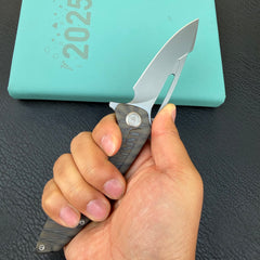 KB KNIVES KB352B Merced  Pocket Folding Knife Flame Ano Titanium Handle 3.46'' Beadblast M390