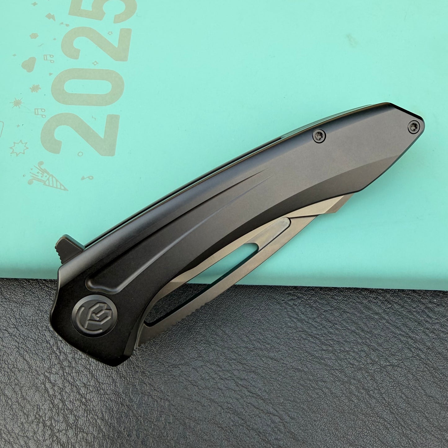 KB KNIVES KB352C Merced Pocket Folding Knife Black PVD Titanium Handle 3.46'' DLC M390