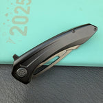 KB KNIVES KB352C Merced Pocket Folding Knife Black PVD Titanium Handle 3.46'' DLC M390