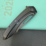 KB KNIVES KB352C Merced Pocket Folding Knife Black PVD Titanium Handle 3.46'' DLC M390