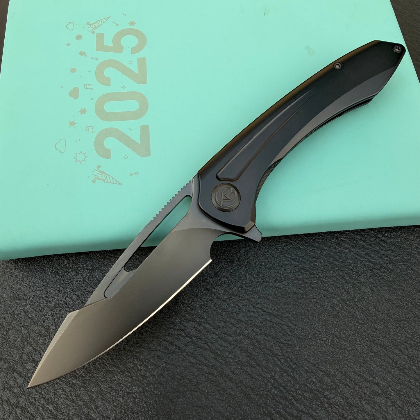 KB KNIVES KB352C Merced Pocket Folding Knife Black PVD Titanium Handle 3.46'' DLC M390