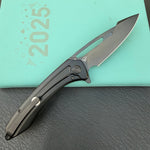KB KNIVES KB352C Merced Pocket Folding Knife Black PVD Titanium Handle 3.46'' DLC M390