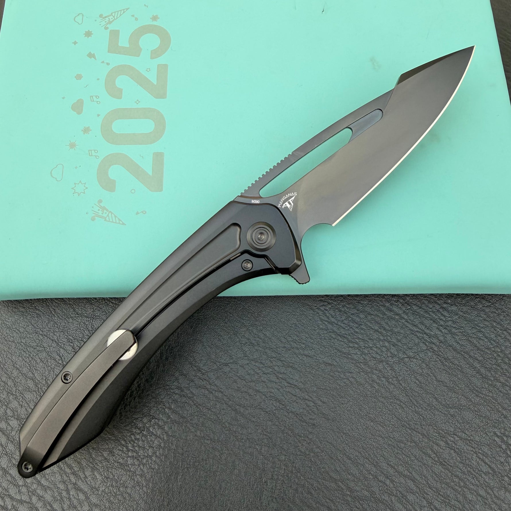 KB KNIVES KB352C Merced Pocket Folding Knife Black PVD Titanium Handle 3.46'' DLC M390