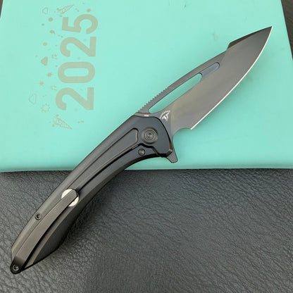 KB KNIVES KB352C Merced Pocket Folding Knife Black PVD Titanium Handle 3.46'' DLC M390