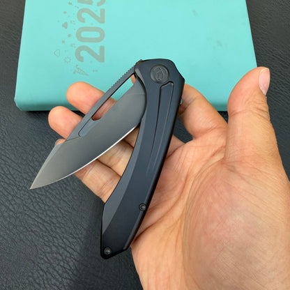 KB KNIVES KB352C Merced Pocket Folding Knife Black PVD Titanium Handle 3.46'' DLC M390