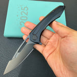 KB KNIVES KB352C Merced Pocket Folding Knife Black PVD Titanium Handle 3.46'' DLC M390